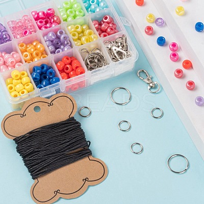 1 Box 13 Colors 325Pcs Plastic Barrel Beads DIY-LS0003-02-1