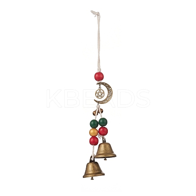 Christmas Theme Schima Wood Beaded Pendant Decorations HJEW-JM00926-1