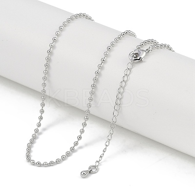 Rack Plating Brass Ball Chain Necklaces for Women NJEW-K382-12A-P-1