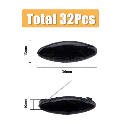 4 Box 4 Colors Plastic Blank Oval Scarf Safety Pins FIND-FH0006-55-1