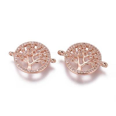 Brass Micro Pave Cubic Zirconia Links ZIRC-E113-04RG-1
