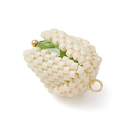 MIYUKI Glass Seed Beaded Pistachio Pendants PALLOY-MZ01213-1