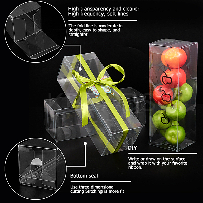 Transparent PET Tea Storage Boxes CON-WH0106-08H-1