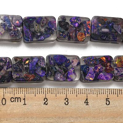 Dyed Natural Imperial Jasper with Resin Beads Strands G-G083-F02-01-1