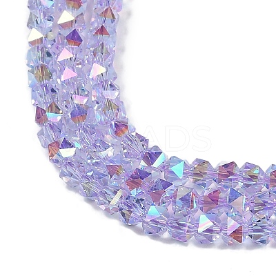 Electroplate Glass Beads Strands GLAA-Q105-02-1