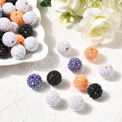 Halloween Theme Resin Rhinestone Beads RESI-L049-01C-1