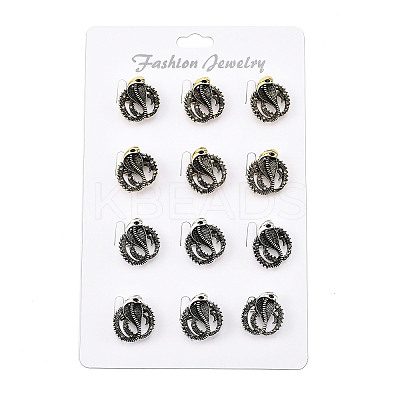 12Pcs 2 Colors Snake Alloy Brooches for Backpack Clothes JEWB-A033-06-1