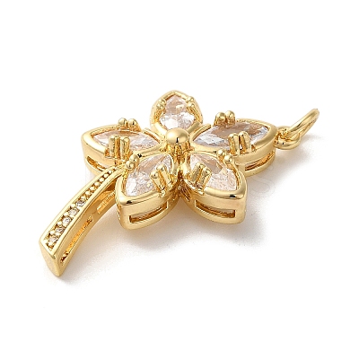 Rack Plating Brass Micro Pave Cubic Zirconia Pendants KK-U022-13A-G-1