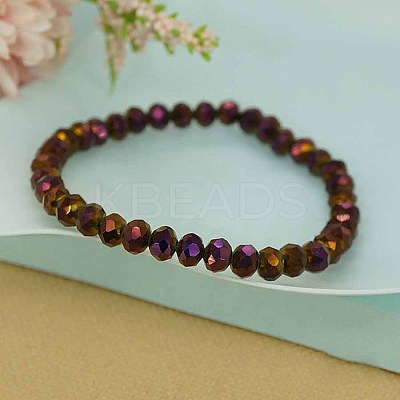 Classic Ethnic Style Faceted Glass Stretch Bracelets for Women RE4529-12-1