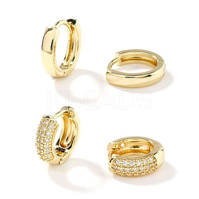 Brass Pave Clear Cubic Zirconia Hoop Earring Sets PB6387-1