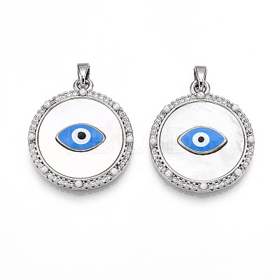 Brass Micro Pave Cubic Zirconia Pendants KK-N258-05P-1