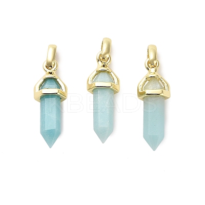 Natural Mixed Gemstone Double Terminal Pointed Pendant G-H097-01G-1