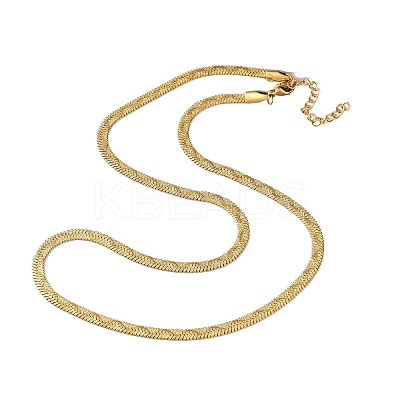 304 Stainless Steel Herringbone Chain Necklaces NJEW-P282-03G-1