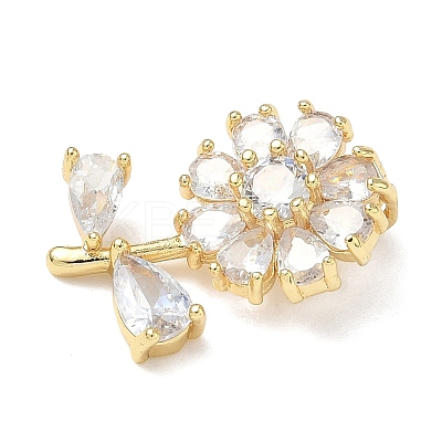 Brass Cubic Zirconia Pendants KK-L253-29G-01-1