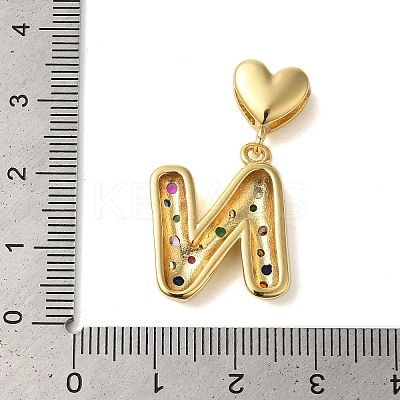 Rack Plating Brass Micro Pave Clear Cubic Zirconia Perdants KK-C067-12G-N-1