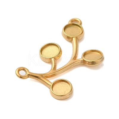 Ion Plating(IP) 304 Stainless Steel Pendant Cabochon Settings STAS-N103-72G-1