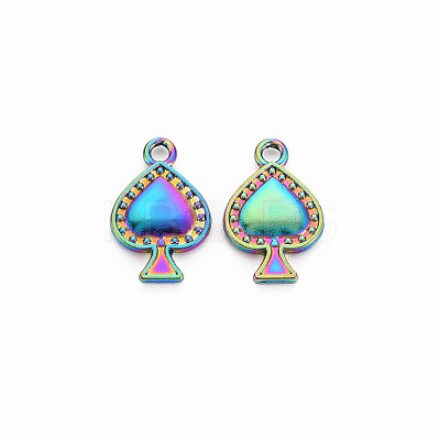 Rack Plating Rainbow Color Alloy Pendants PALLOY-S180-373-1