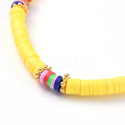 Handmade Polymer Clay Heishi Bead Stretch Bracelets BJEW-JB05077-02-1