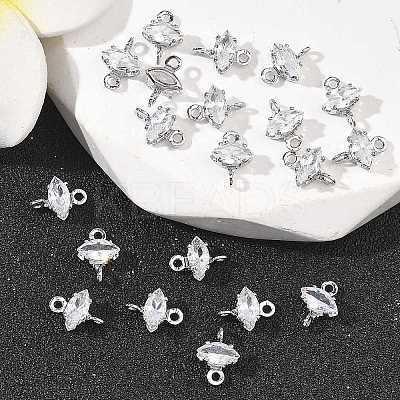 SHEGRACE Brass Pave Cubic Zirconia Horse Eye Connector Charms XGRQ2O435-436A-P-1