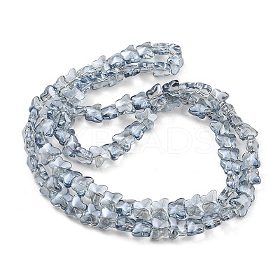 Pearl Luster Plated Electroplate Transparent Glass Beads Strands EGLA-G037-11A-PL01-1