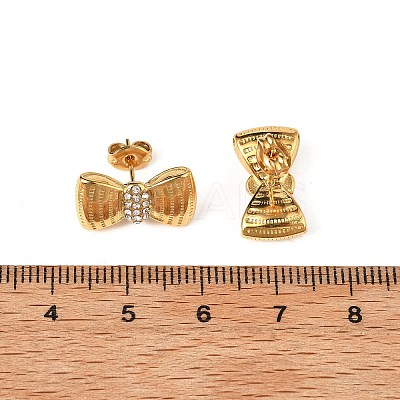 304 Stainless Steel Micro Pave Clear Cubic Zirconia Stud Earrings EJEW-I318-01G-02-1