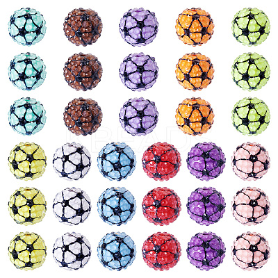 30Pcs Sport Theme Resin Rhinestone Beads RESI-TA0003-96A-1
