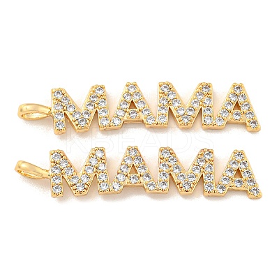 Mother's Day Brass Micro Pave Cubic Zirconia Pendants LS-KK-K378-11G-1