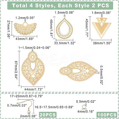 DIY Filigree Dangle Earring Making Kit DIY-UN0003-34-1
