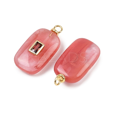 Cherry Quartz Glass Pendants KK-B157-43G-03-1