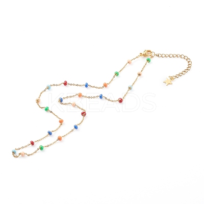 Stainless Steel Satellite Chain Necklaces NJEW-JN03408-1