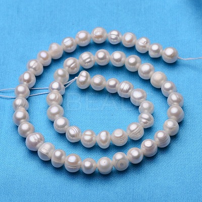 Potato Natural Cultured Freshwater Pearl Beads Strands PEAR-E007-7-8mm-A-1