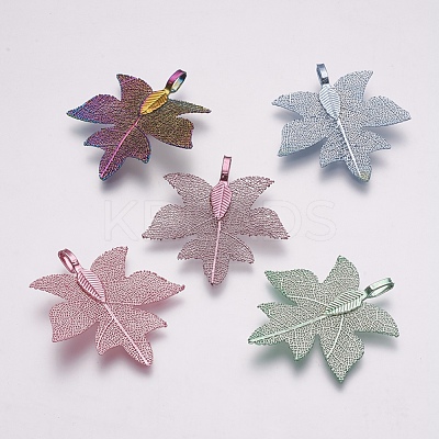 Autumn Theme Natural Leaf Pendants KK-F747-F-1