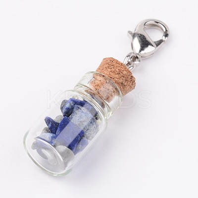 Glass Bottle Pendants X-HJEW-JM00219-1
