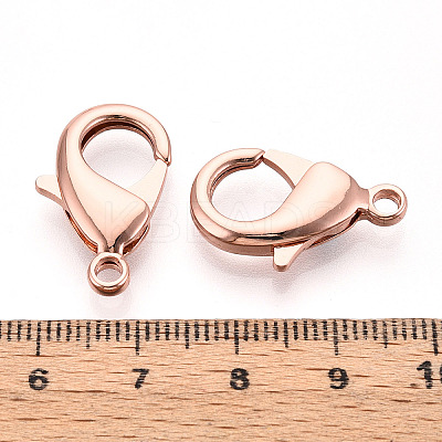Brass Lobster Claw Clasps KK-YW0004-01E-RG-1