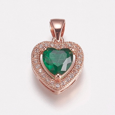 Brass Micro Pave Cubic Zirconia Charms LS-ZIRC-E143-58C-RG-1