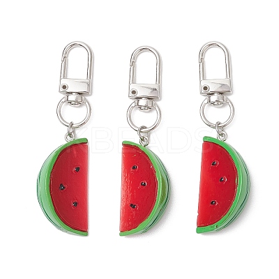 3Pcs Watermelon Resin Pendant Decorations HJEW-JM02582-1