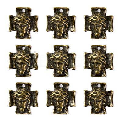 Tibetan Style Alloy Cross with Jesus Alloy Pendants for Easter Jewelry LS-K0P62071-1