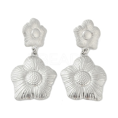 304 Stainless Steel Dangle Stud Earrings EJEW-G423-14P-1