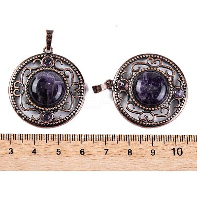 Natural Amethyst Pendants G-Q158-03-04-1