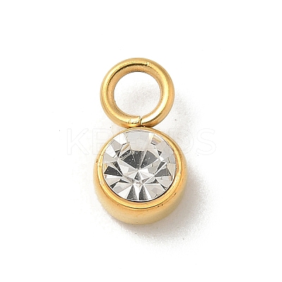 Ion Plating(IP) 304 Stainless Steel with Rhinestone Charms STAS-G351-13G-1