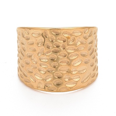 Ion Plating(IP) 304 Stainless Steel Open Cuff Ring RJEW-C025-27G-1