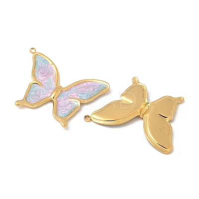304 Stainless Steel Enamel Pendants STAS-V015-61F-G-1
