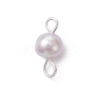 16Pcs 2 Colors Natural Cultured Freshwater Pearl Potato Connector Charms PALLOY-JF04663-1