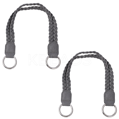 2Pcs Braided PU Leather Handles PURS-CL0001-18B-1