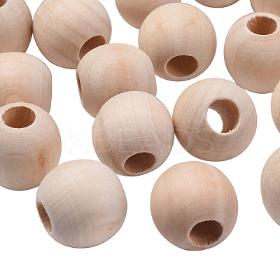 Unfinished Wood Beads X-WOOD-25-LF-1