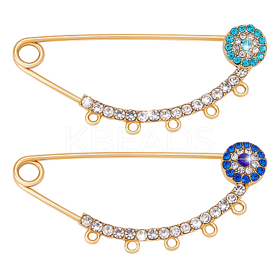 2Pcs 2 Colors Brass Brooch Findings KK-PH0013-71-1