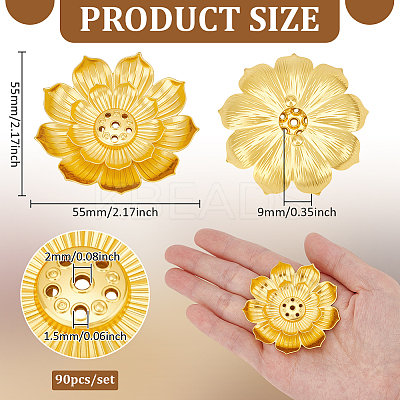 90Pcs Zinc Alloy Lotus Incense Burner Holder AJEW-WA0001-31-1