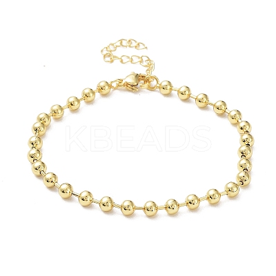 Rack Plating Brass Ball Chain Bracelets for Women LS-BJEW-G676-01B-G-1