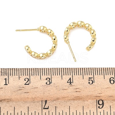 Brass Micro Pave Clear Cubic Zirconia Stud Earrings X-EJEW-G452-07G-1