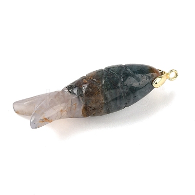 Natural Indian Agate Carved Pendants G-P599-08G-07-1